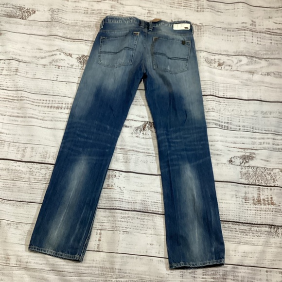 1604. Mens Buffalo Six Straight Leg Jeans Light Wash Size 32x32 - Picture 2 of 4